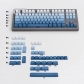 Mist Blue Full PBT Gradient Blue Dip-dye Keycaps Set Doubleshot Backlit OEM Profile for Cherry MX Mechanical Keyboard